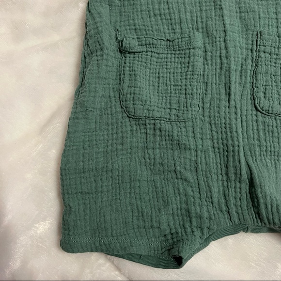 Zara Baby 3-4 Years Unisex Boys Girls Cotton Gauze Teal Green Romper 3T 4T - Picture 3 of 8